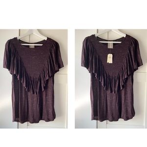 NWT Anthropologie Dolan Left Coast Ruffle Tee